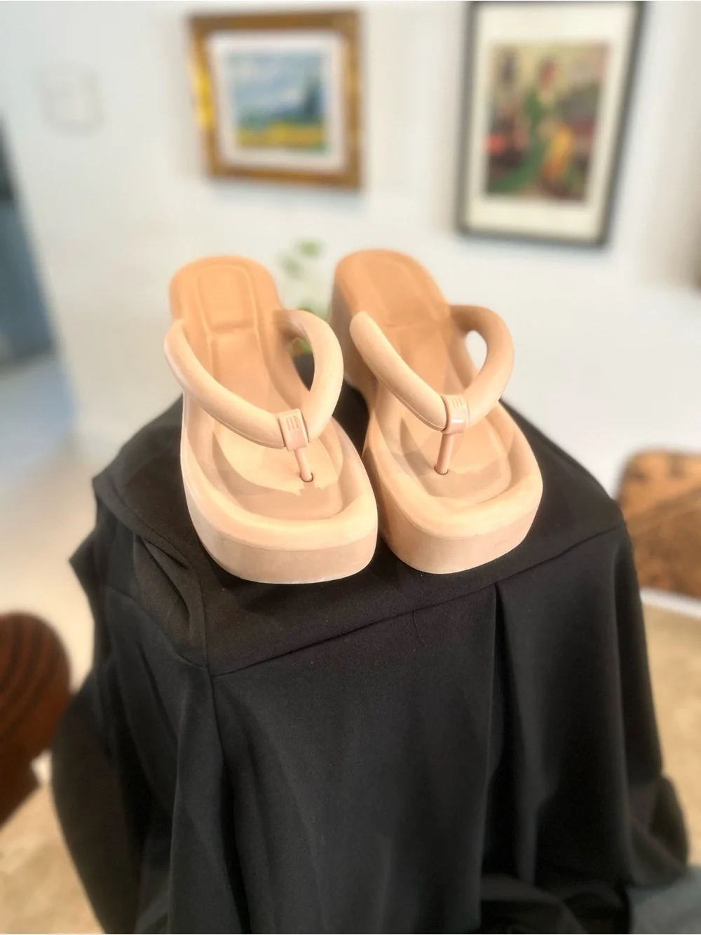 Melissa Nude Platform Flip-Flop Sandals - Blush